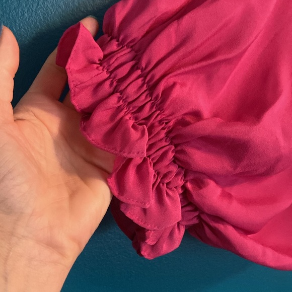 New York & Company Color-block Dolman Ruffle Sleeve Midi Dress - Picture 6 of 13